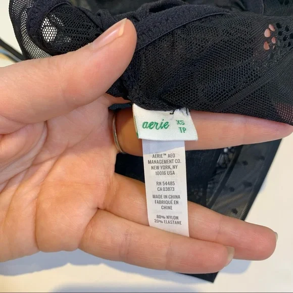 XS Aerie black POP! lace pullover bralette - Picture 8 of 11